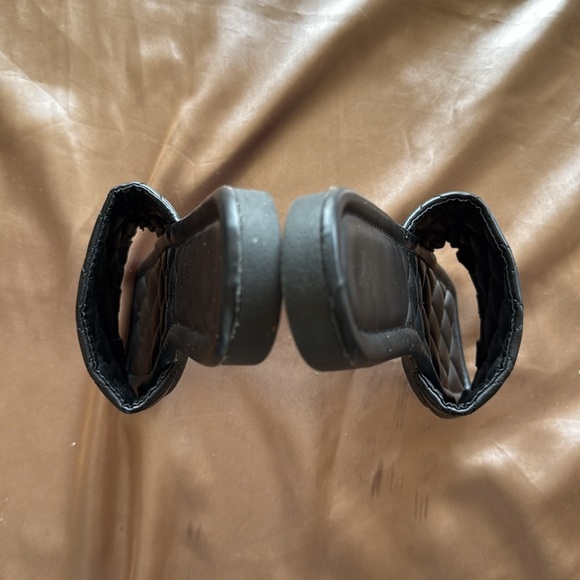 Pazzle Boho Quilted Black Slide Sandals Sz 9 Coquette Girly - Picture 8 of 9